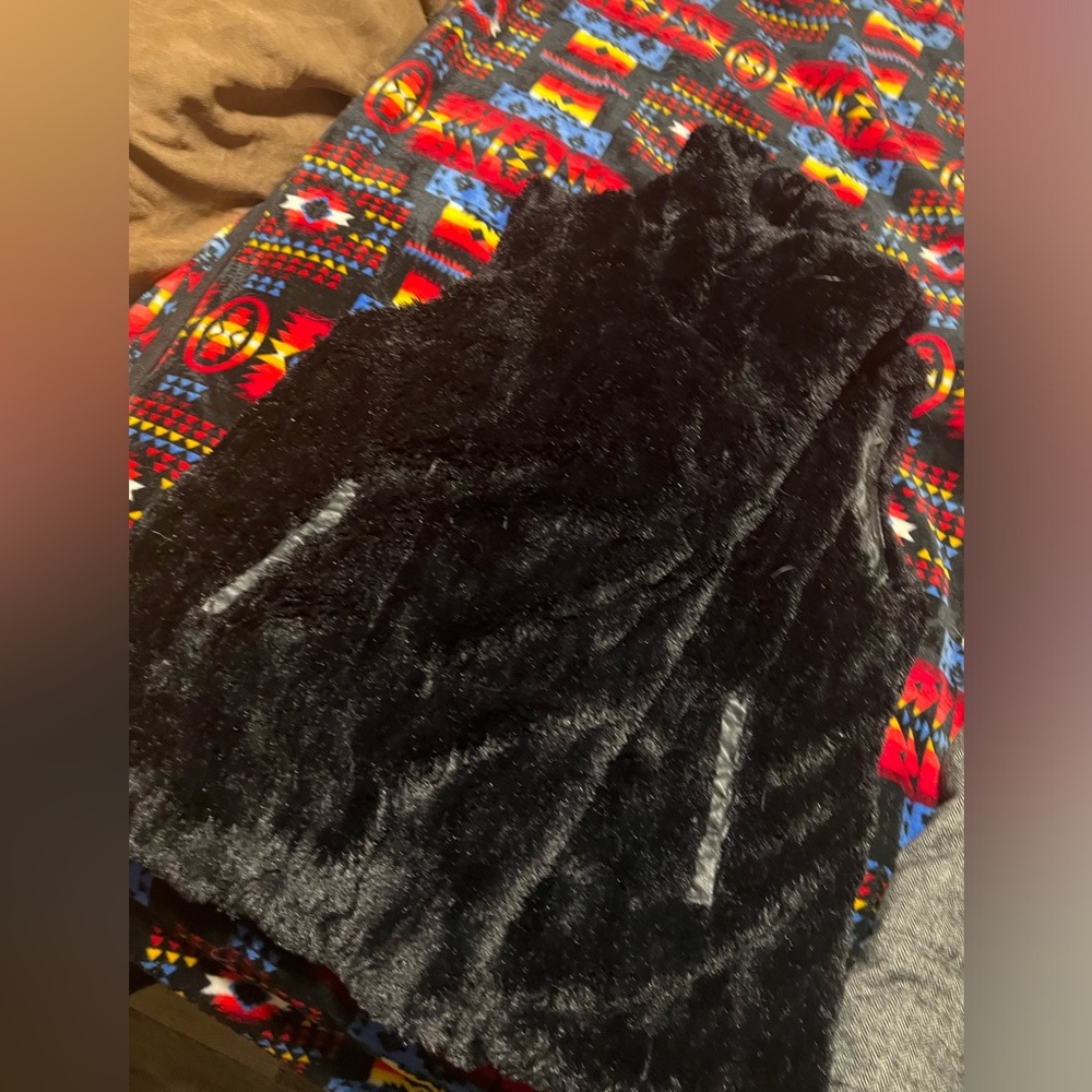 Black Faux Fur Vest
